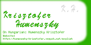 krisztofer humenszky business card